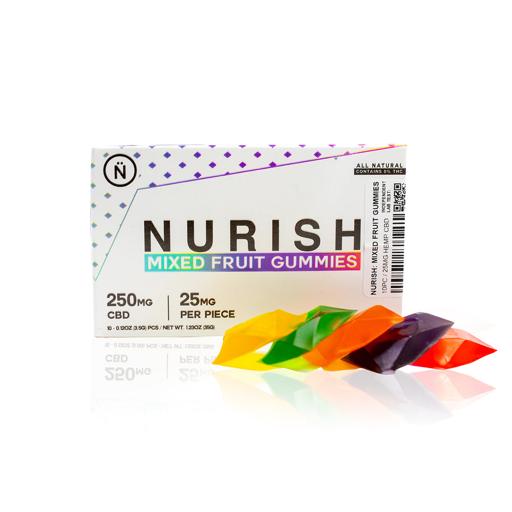 Nurish CBD | Mixed Fruit Gummies 250mg